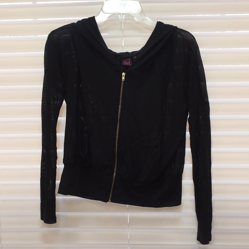 *CLEARANCE* Material Girl Mesh See-Through Hoodie